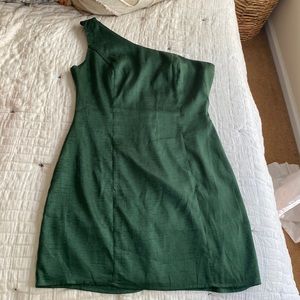 Green One Shoulder Dress